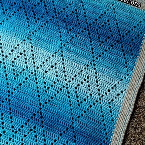 Hopscotch Harlequins Blanket Pattern Filet Crochet Blanket Pattern Crochet Pattern Filet Crochet Diamonds Nana's Crochet Creations image 8