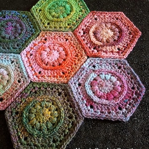 Menagerie Hexagons | CROCHET HEXAGON PATTERN | Hexagon Motif | Puff Stitch | Nana's Crochet Creations | Hexagon Pattern | Hexagon Blanket |