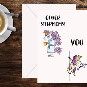 Step Mom Card, Funny Birthday Card for Step Mother, Bonus Mom Gift Idea ...
