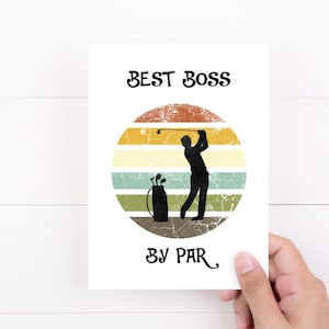 Boss Card, Best Boss By Par, Golf Puns, Boss's Day Card, Card for Boss's Birthday, Golf Card