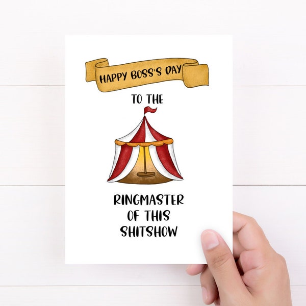 Funny Boss's Day Card, Ringmaster Of This Shitshow, Boss Appreciation Gift