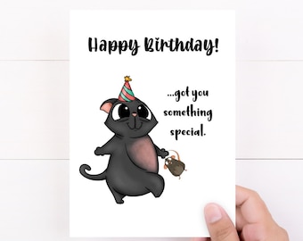 Funny Cat Birthday Card, Cat Mom Gifts