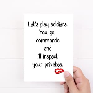 Funny Naughty Love Card, Flirty Humor for Boyfriend, for Girlfriend, Dirty card for him or for her, Funny Cards