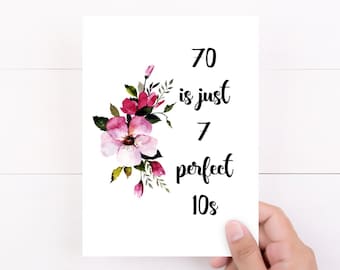 70th Birthday Card, Funny Seventieth Adult Birthday Card, Womens 70th, Aging Humor Gift idea