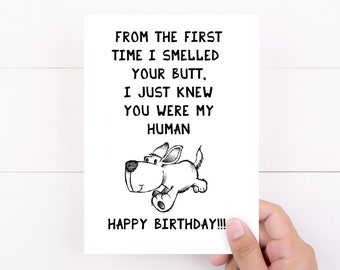 Funny Happy Birthday Card from the dog, Dog Mom Birthday Card, Card for Dog Dad, Dog Gifts for Owners, Dog Dad Birthday Card