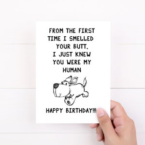 Funny Happy Birthday Card from the dog, Dog Mom Birthday Card, Card for Dog Dad, Dog Gifts for Owners, Dog Dad Birthday Card