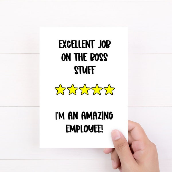 Boss Card, Funny Boss's Day, Gag Gift for Bosses Appreciation Day, Excellent Job Card