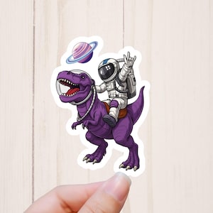 Space Sticker, Astronaut Sticker, Space Dinosaur, Weird Stickers, Laptop Stickers, Best Friend Stickers image 1