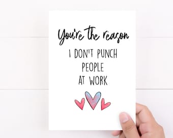 Work Friends, Funny Cards, Coworker Gift, Sarcastic Cards, Co-worker Birthday Card