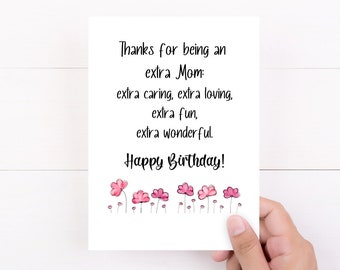 Bonus Mom Birthday Card, Bonus Mom Gift, Stepmom Card, Stepmother Birthday Gift