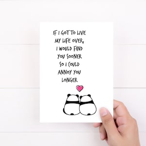 Funny Anniversary Card, Valentine's Day Card, Card for Wife, Card for Husband