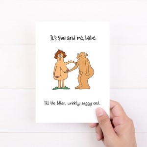 Funny Cards, Funny Valentine Card, Anniversary Card, Wedding Card, It's You And Me, Mature Humor