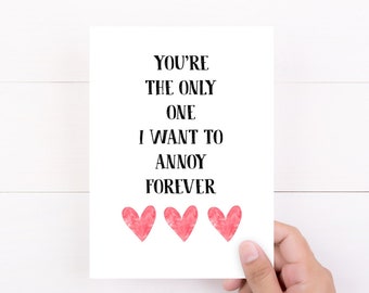 Funny Valentine Card, Anniversary Card, Sarcastic Valentine's Day Card