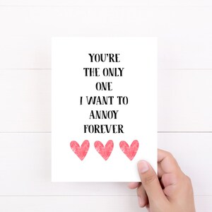 Funny Valentine Card, Anniversary Card, Sarcastic Cards, Funny Cards, Valentine&#39;s Day Card