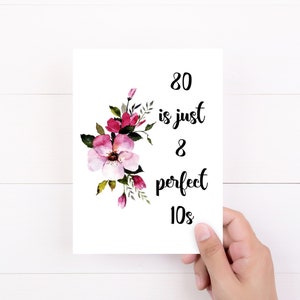 80th Birthday Card, Funny Eightieth Adult Birthday Card, Womens 80th, 80th Birthday Gift
