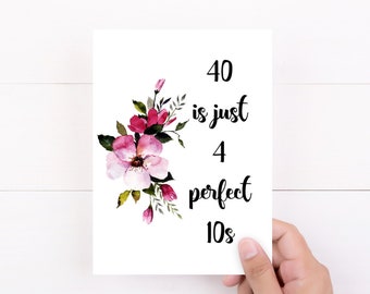 40th Birthday Card, Funny Fortieth Adult Birthday Card, Womens 40th, Aging Humor Gift idea