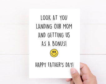 Stepdad Father's Day Card, Happy Fathers Day Gift For Step Dad, Stepfather Card From Stepkids, Look At You, Bonus Kids