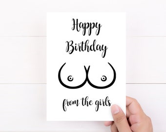 Boobs Card Happy Birthday From the Girls Funny Cards Adult - Etsy