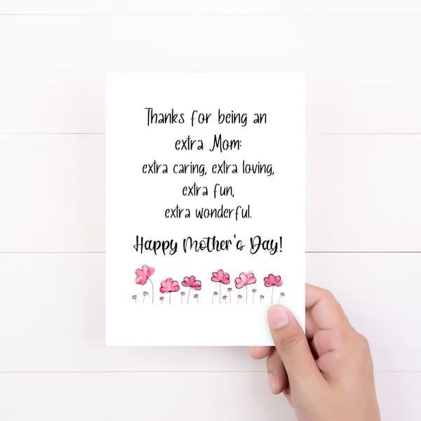 Bonus Mom Mother's Day Card, Bonus Mom Gift, Stepmom Card, Stepmother Gift