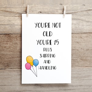 Funny Birthday Card, Aging Humor Card, Happy Birthday Card, Humorous Getting Older Bday Card image 2