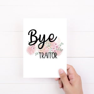 Bye Traitor, Coworker Leaving Card, Co-worker Going Away Card, Card for Coworker, Co-worker Leaving Gift