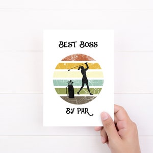 Female Boss Card, Best Boss By Par, Golf Puns, Boss&#39;s Day Card, Card for Boss&#39;s Birthday, Golf Card