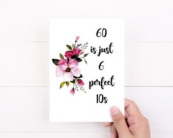 60th Birthday Card, Funny Sixtieth Adult Birthday Card, Womens 60th, 60th Birthday Gift