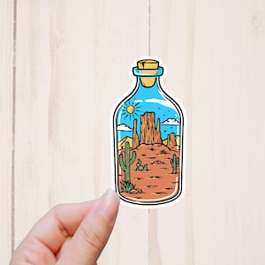 Desert Sticker, Desert In A Bottle, Scenic Sticker, Water Resistant, Laptop Sticker