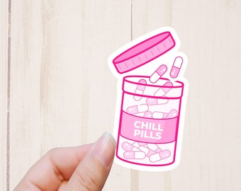 Chill Pills Sticker, Take A Chill Pill, Funny Stickers