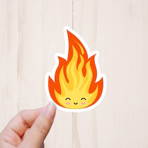 Fire Sticker, Cute Kawaii Flame Sticker, Cool Stickers