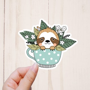 Cute Sloth Sticker, Sloth Gifts, Laptop Stickers