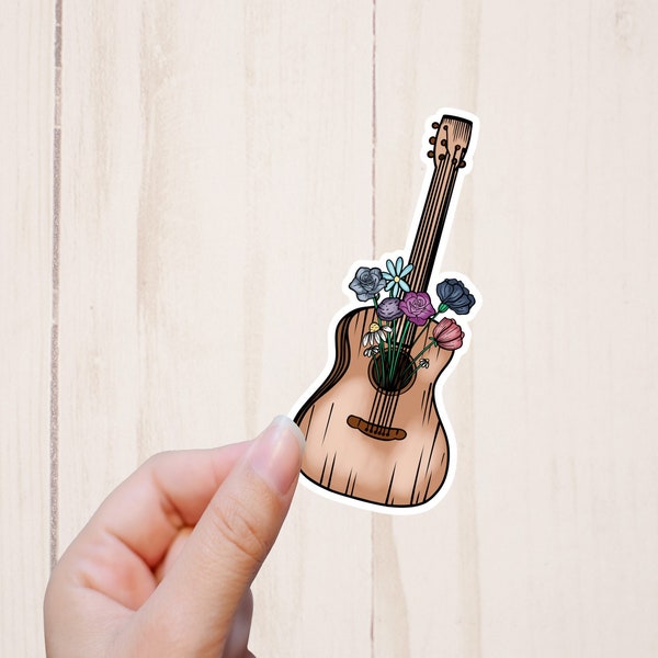 Guitar Sticker, Music Sticker, Water Resistant, Aesthetic Sticker