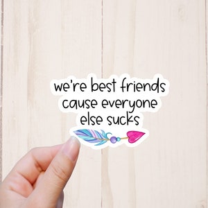 We're Best Friends Because Everyone Else Sucks Sticker, Sarcastic Stickers, Best Friend Sticker, Water Resistant