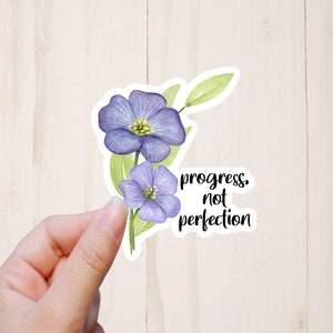 Progress Not Perfection Sticker, Motivational Self Care Sticker, Laptop Stickers, Best Friend Gift, Self Love Sticker