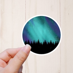Northern Lights, Night Sky Sticker, Celestial Stickers, Laptop Sticker