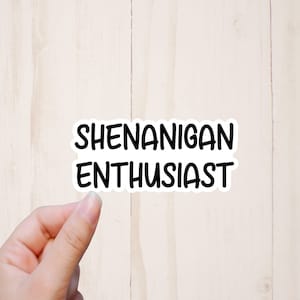 Shenanigan Enthusiast Sticker, Funny Stickers, Sarcastic Stickers