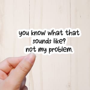 Not My Problem Sticker, Funny Stickers, Quote Stickers, Sarcastic Stickers