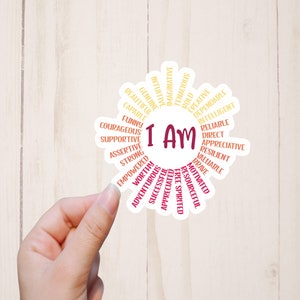 I am Sticker, Sun shape sticker, Motivational Self Care Sticker, Laptop Stickers, Self Love Sticker