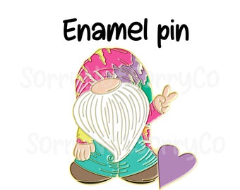 Seconds Sale Pin, Clearance, Hippie Gnome, Cute Enamel Pins, Funny Enamel Pin, Gnome Pins, Lab Coat Pin, Gnome Gifts, Ready To Ship