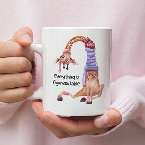 Todo es figurable, taza de jirafa, regalo de alegría, aumento de confianza para Bestie, lindas tazas de café imagen 1