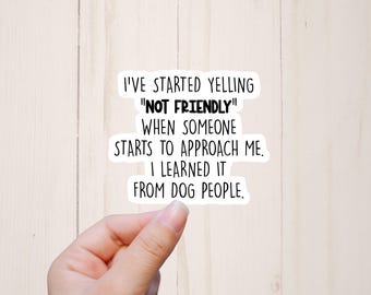 Funny Introvert Stickers, Dog People, Snarky Sarcastic Laptop Sticker