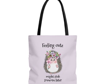 Cute Tote Bag for Women, Reusable Grocery Bag, Eco Friendly Shopping Bag, Graphic Tote Bag, Hedgehog Bag