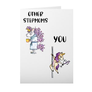 Step Mom Card, Funny Birthday Card for Step Mother, Bonus Mom Gift Idea ...