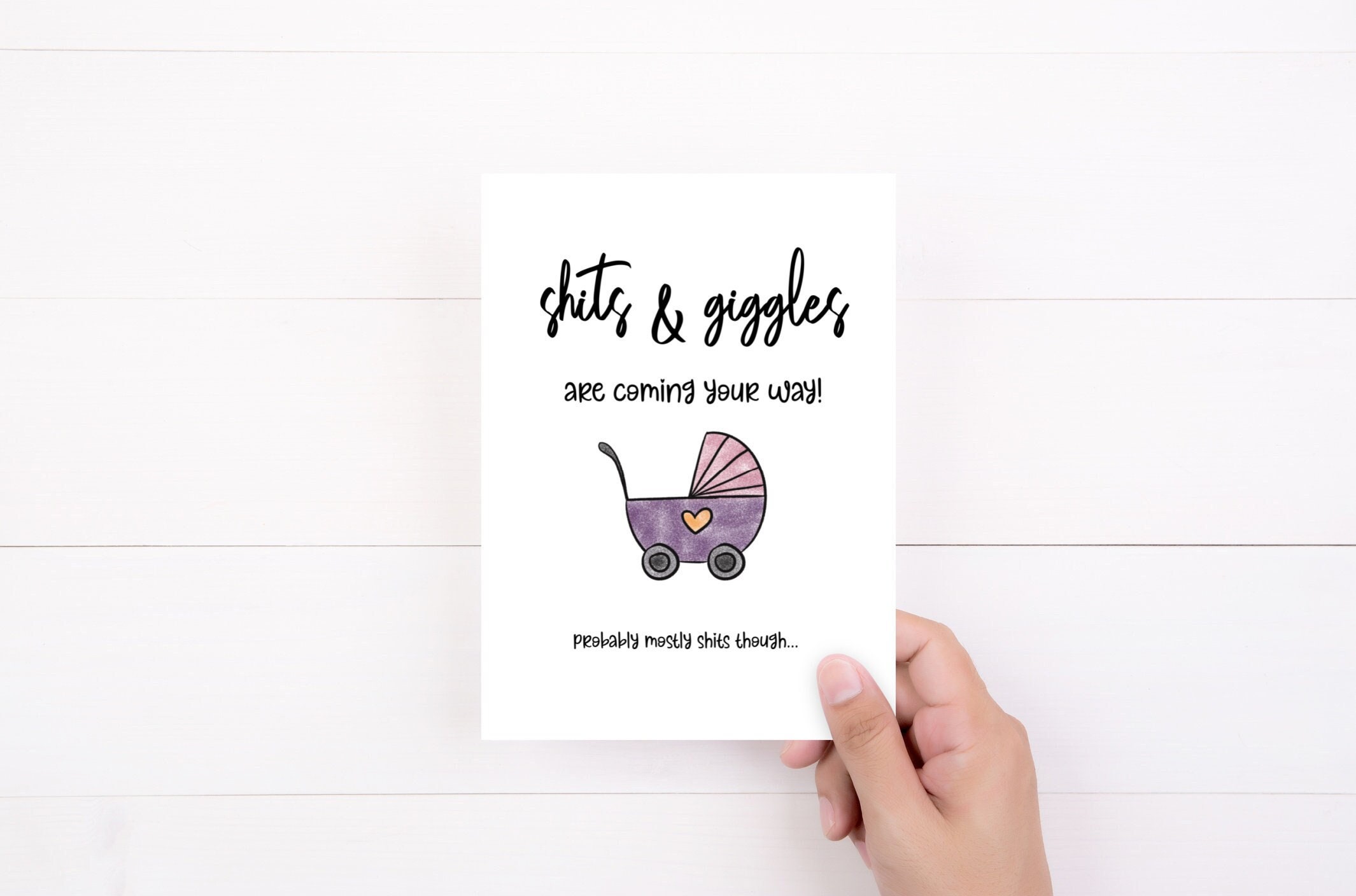 Baby Card, Shits & Giggles, Congratulations Baby Card, Push Card 