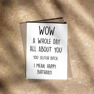 Rude Card, Funny Birthday Card for Her, A Whole Day All About You ...