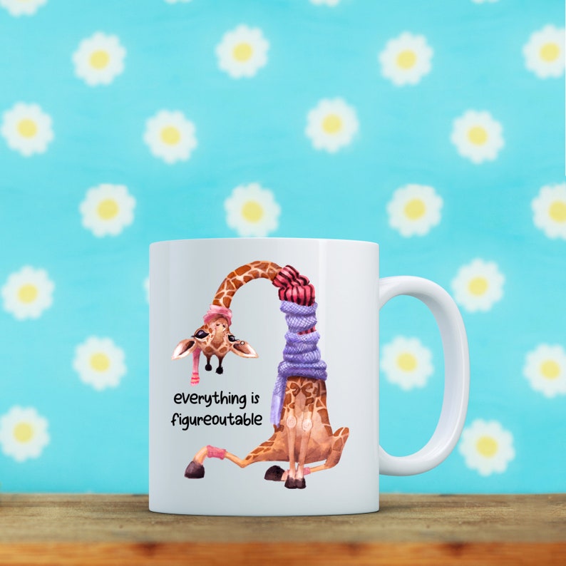 Todo es figurable, taza de jirafa, regalo de alegría, aumento de confianza para Bestie, lindas tazas de café imagen 2