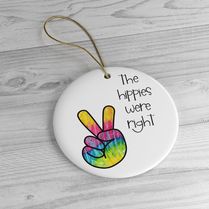 Peace Sign Gift Peace and Love Car Charm Rear View Mirror Car Accessories Hippie Tree Ornament