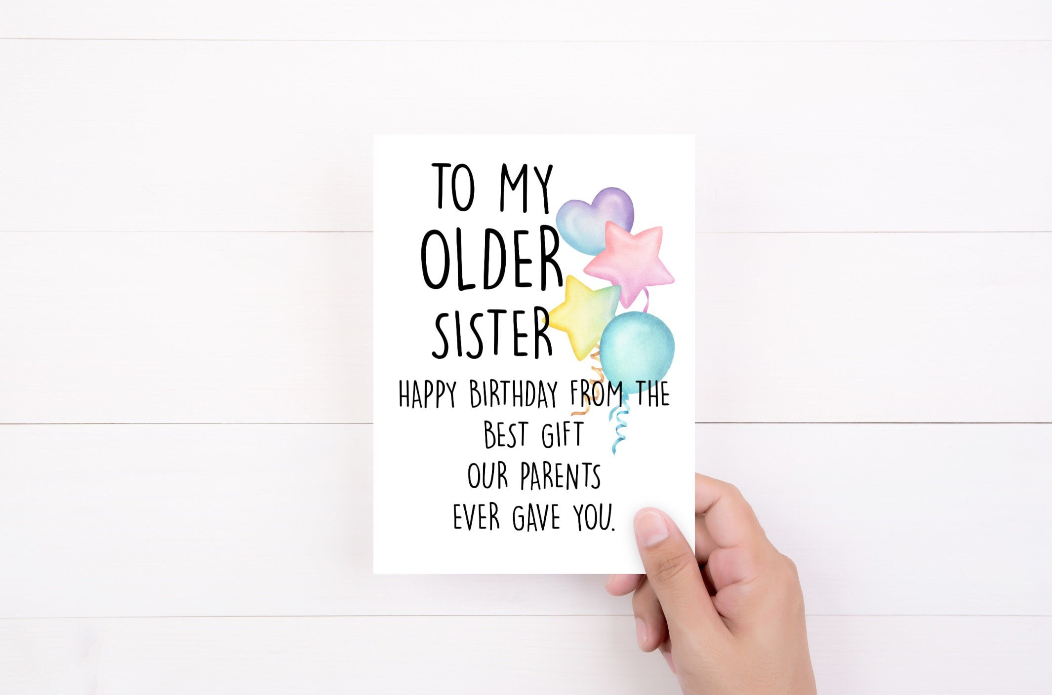Funny Birthday Card From Sister, Cheeky Birthday Greeting Card For Sibling,  Bday Card, I Think Me Being Your Sister Is Enough Of A Gift Wife Birthday  Card, image size:2130x1408