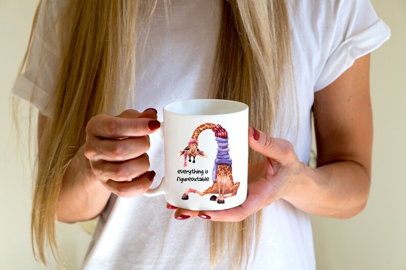 Todo es figurable, taza de jirafa, regalo de alegría, aumento de confianza para Bestie, lindas tazas de café imagen 4