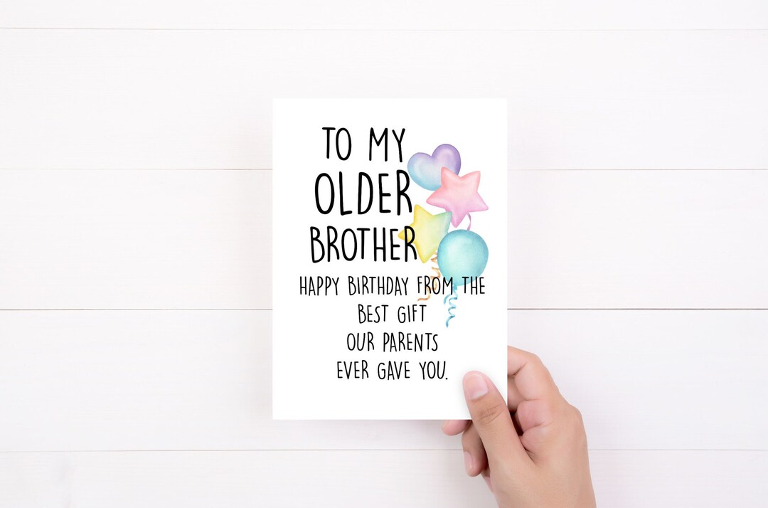 Big Brother Gift, Funny Brother Birthday Card, Best Gift, Sarcastic